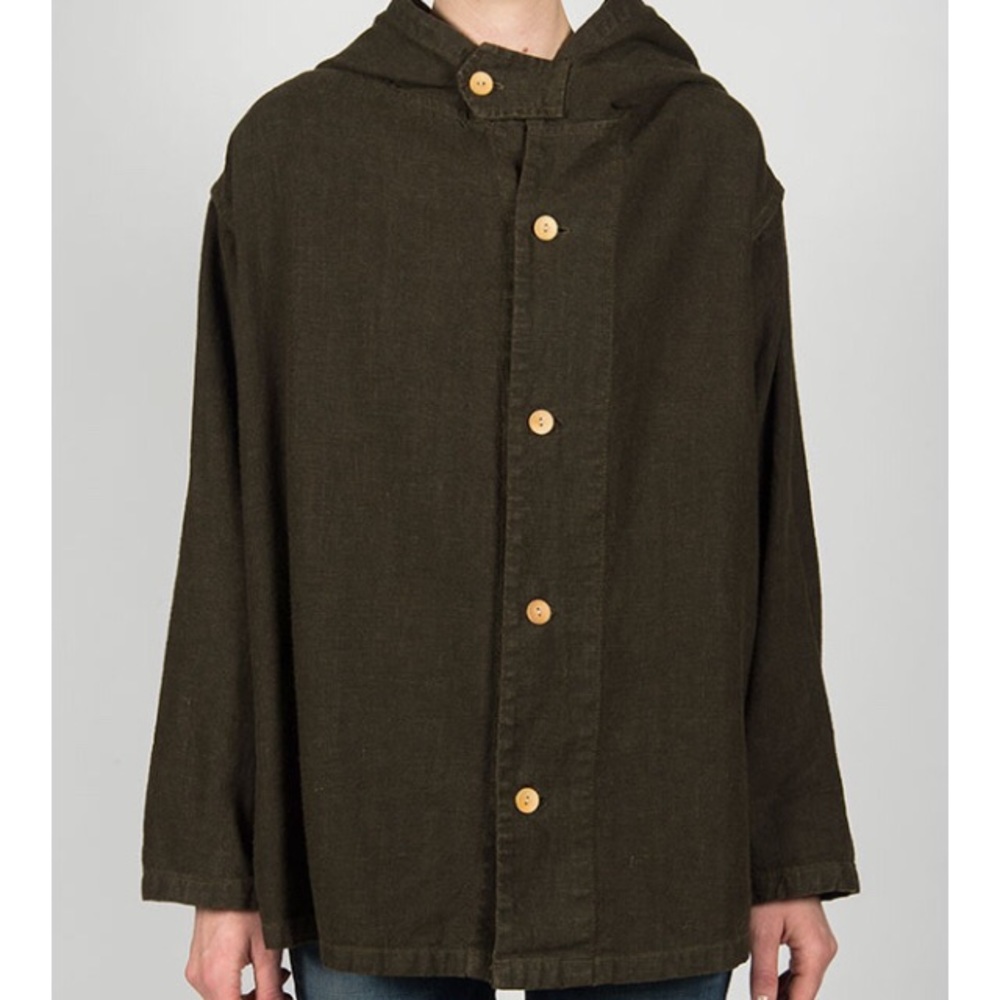 Me & Arrow Linen Parka Jacket Olive M